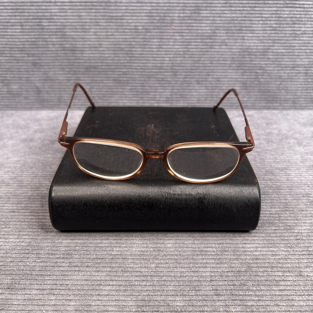 CoverGirl CG-103 CHC Brown Oval  Y2k Eyeglasses Copper Metal Temples Frames